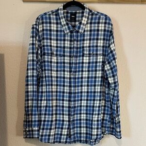 Vans Navy and White Checkered Men's Shirt